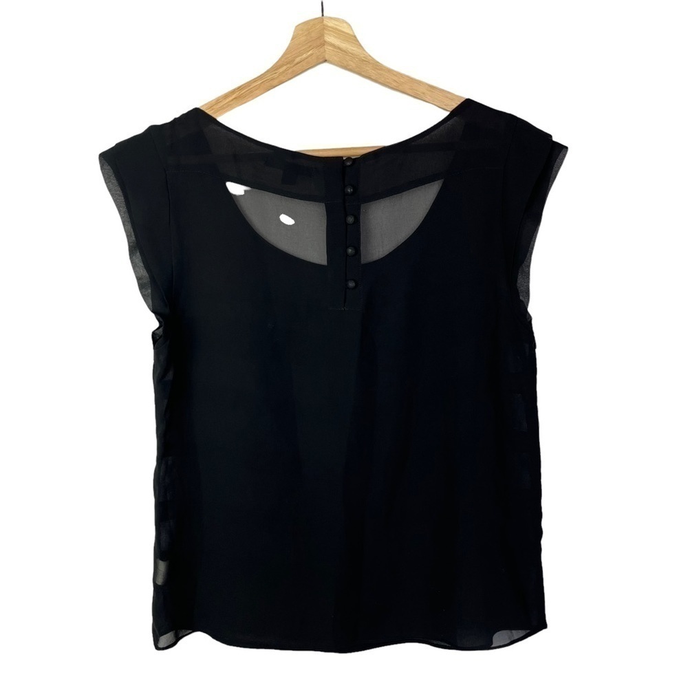 American Eagle AEO‎ Y2K Black Layered Short Sleeve Blouse M